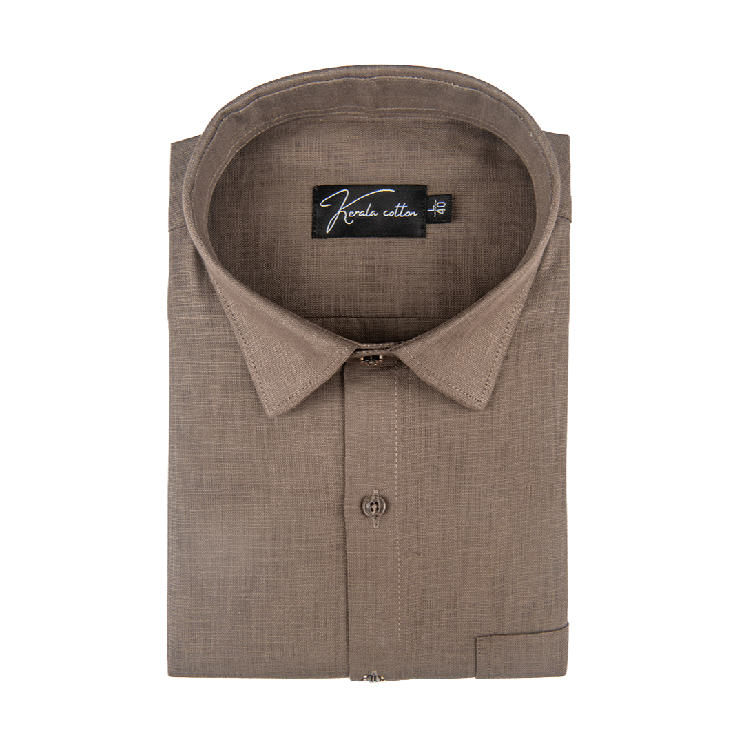 Brown Colour Blended Linen Shirts for Men