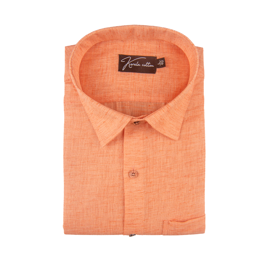Bright Orange Colour Dual Tone Cotton Shirts for Men
