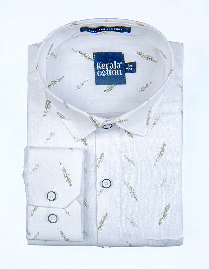 Turkey linen white with green blend shirts for men