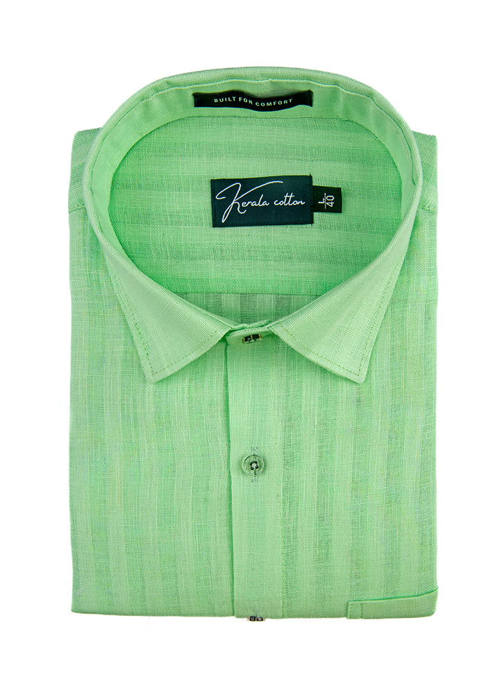 Linen Linning Pista Green Colour Shirts For Men