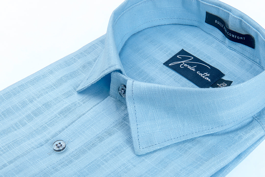Linen Linning Sky Blue Colour Shirts For Men