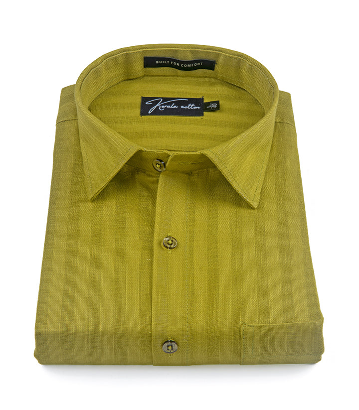Linen Linning Mahendi Colour Shirts For Men