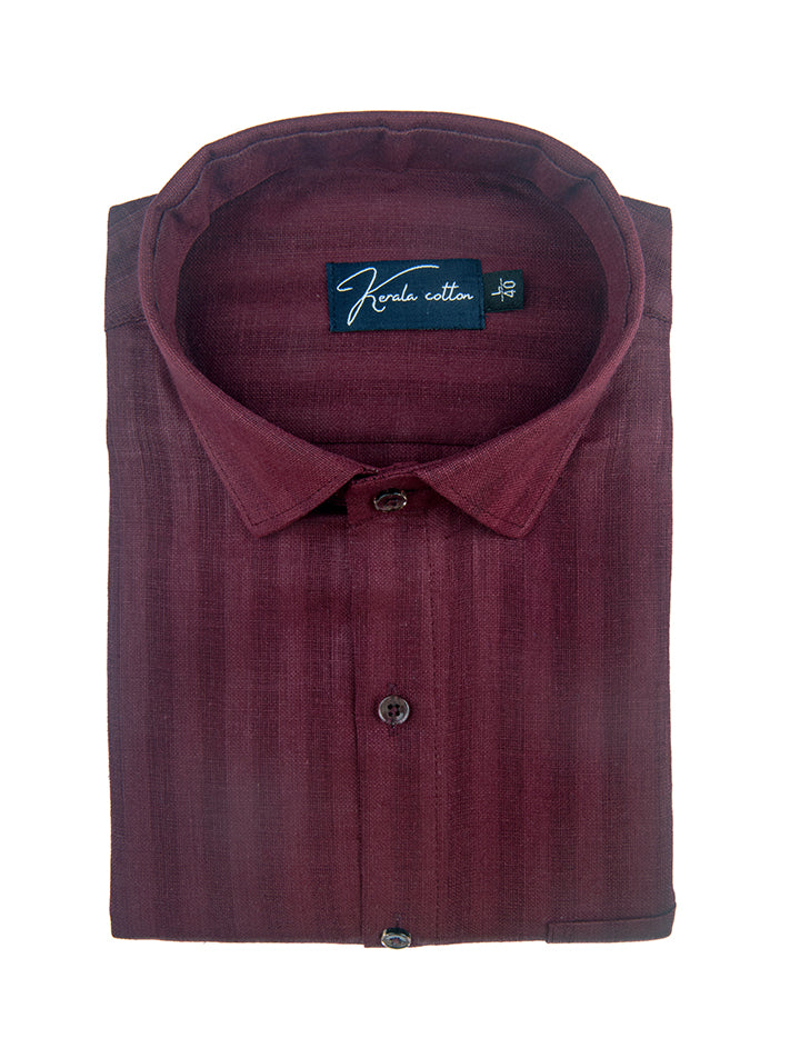 Linen Linning Marrun Colour Shirts For Men