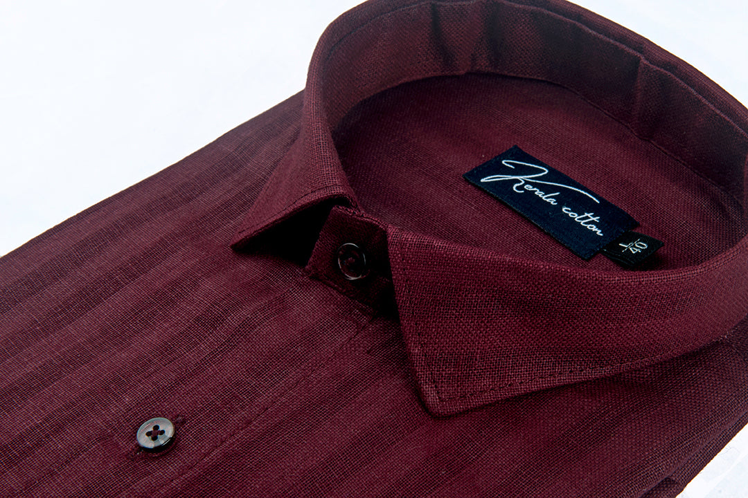 Linen Linning Marrun Colour Shirts For Men