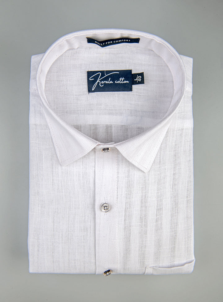 Linen Linning White Colour Shirts For Men