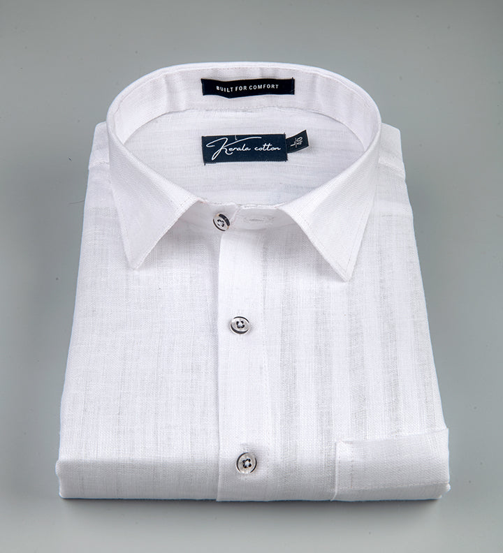 Linen Linning White Colour Shirts For Men