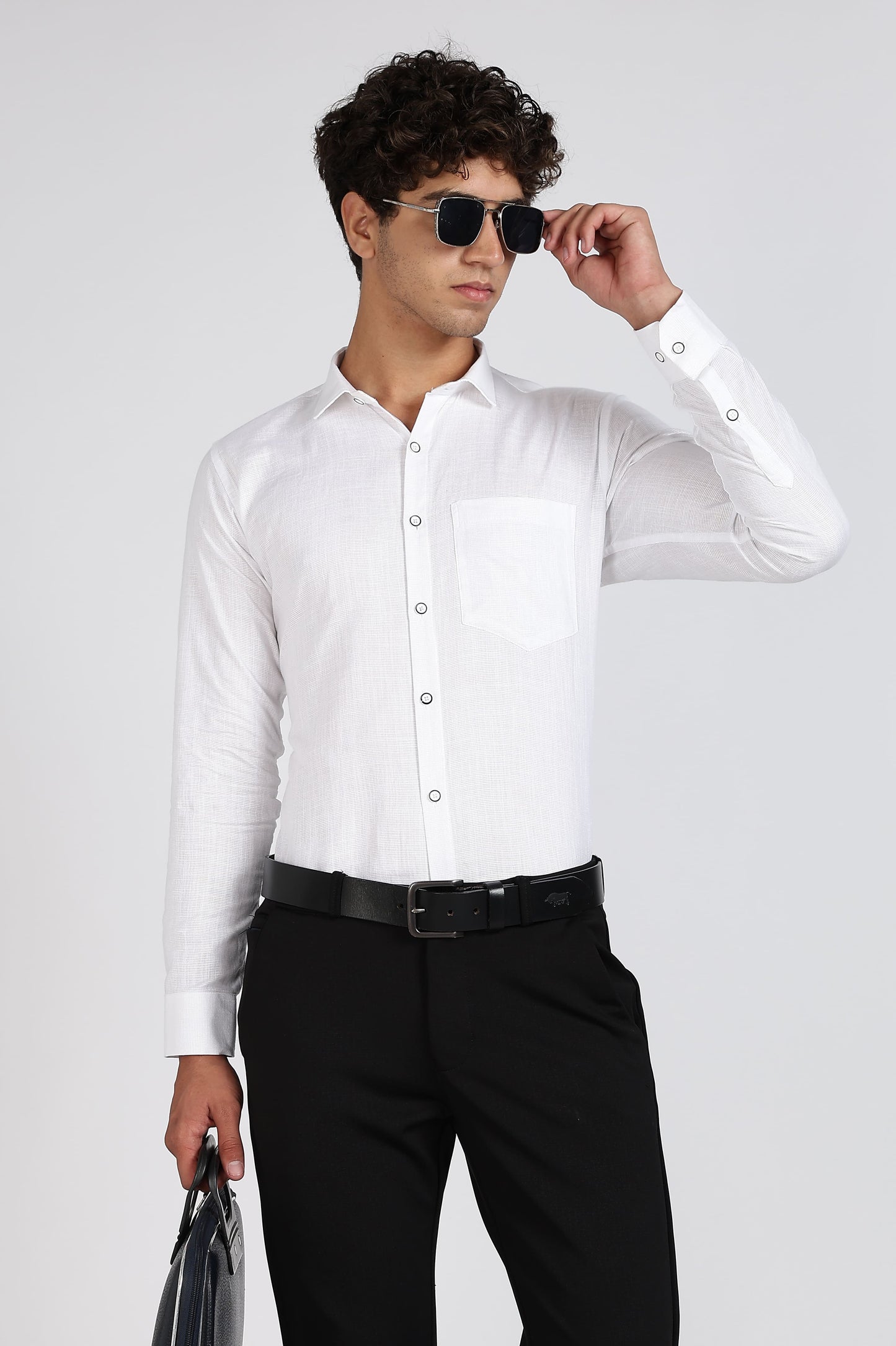 Belgium Casa Linen Prime White Shirts For Men