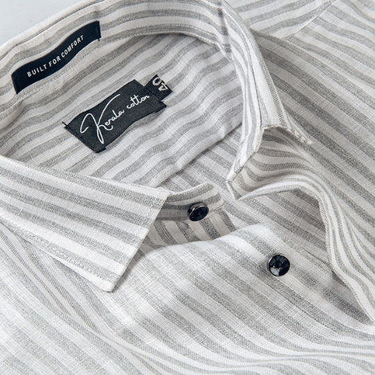 Linen White with Gray Lining Shirts