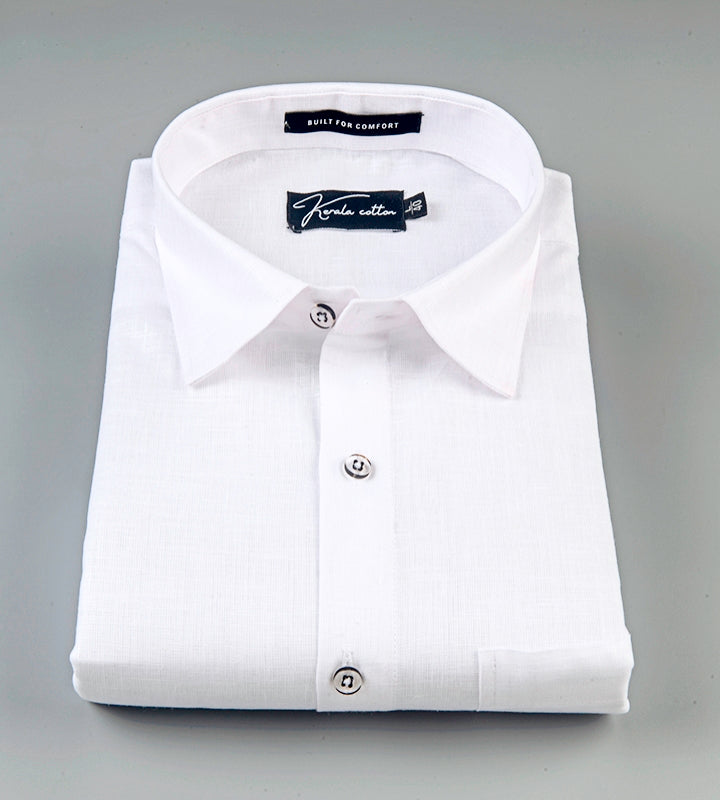 100% Linen Prime White Colour Shirts For Men