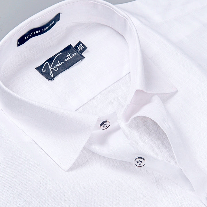 100% Linen Prime White Colour Shirts For Men