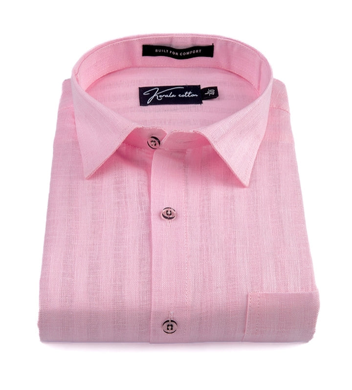 Linen Linning Pink Colour Shirts For Men