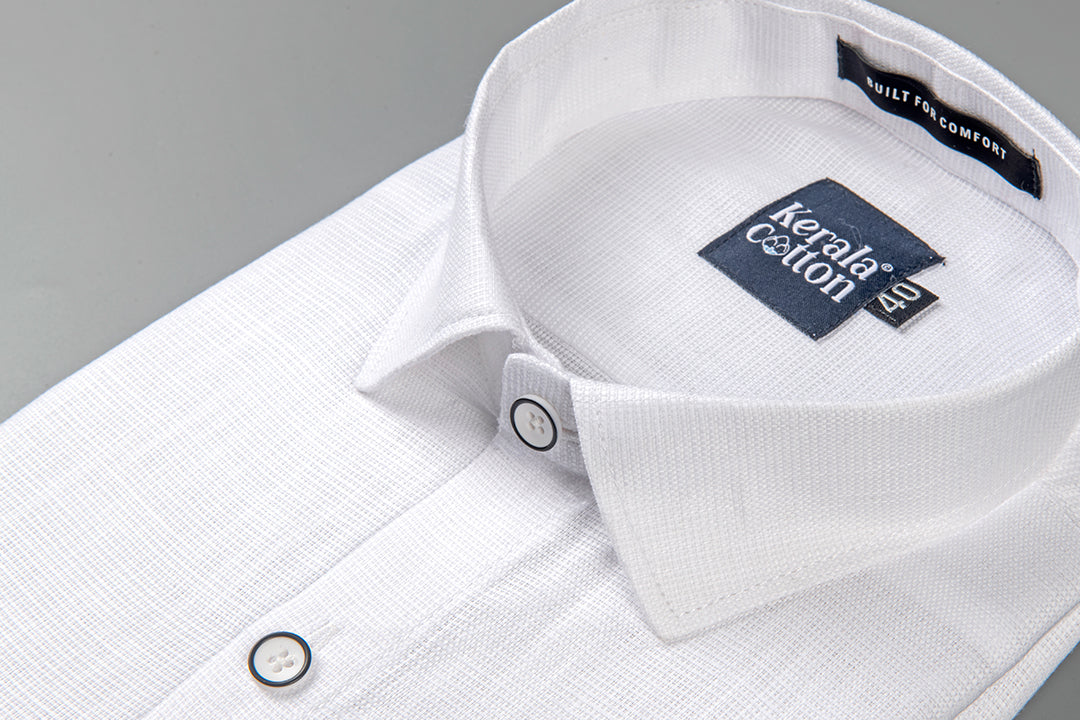 Italian linen Structure White Shirts for men