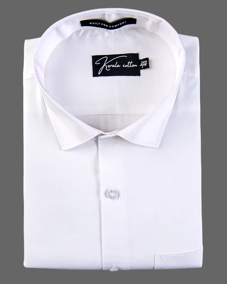 Premium White Giza Cotton Shirts for Men Kerala Cotton Premium White Giza Cotton Shirts for Men Kerala Cotton