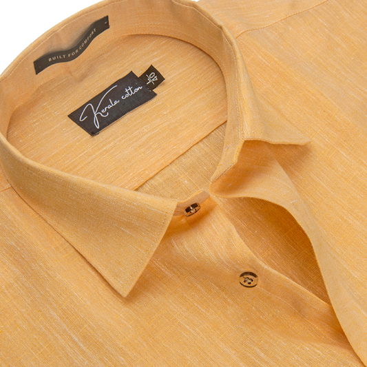 Linen Khadi Yellow Colour Shirts For Men