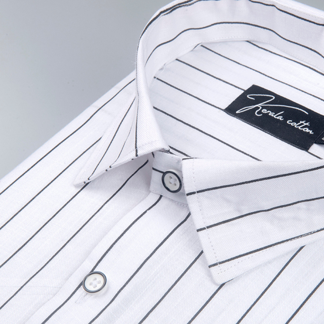 Turkey Linen White with Dark Gray Lining Shirts for Men