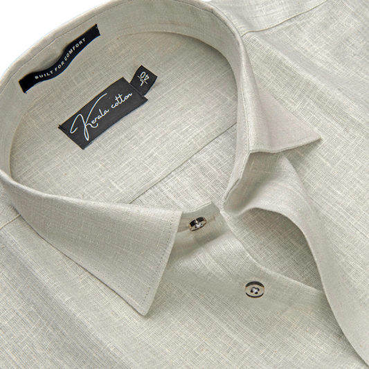 Linen Khadi Cement Colour Shirts For Men