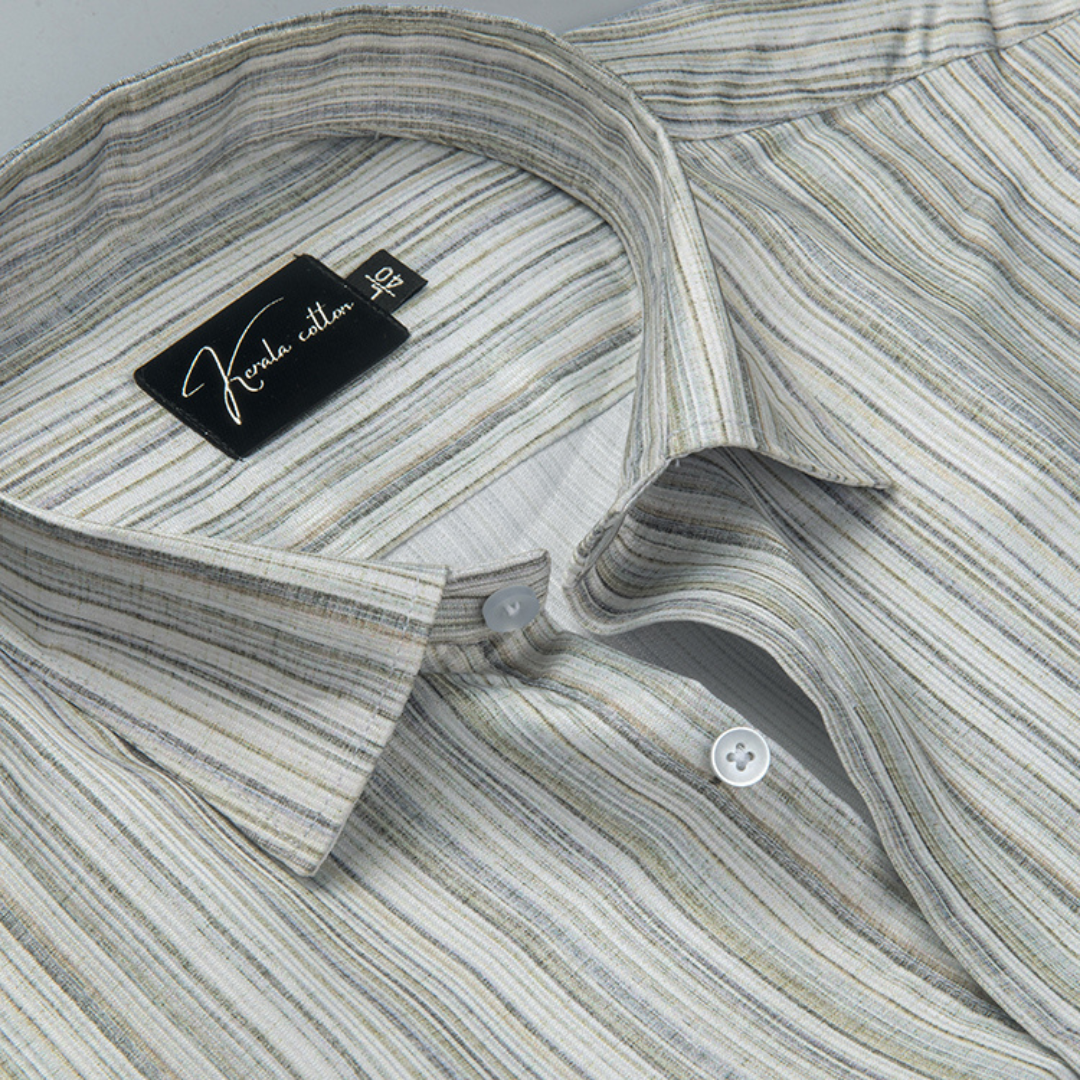 Cord Digital Pista Green Multicolour Lining Shirts for Men