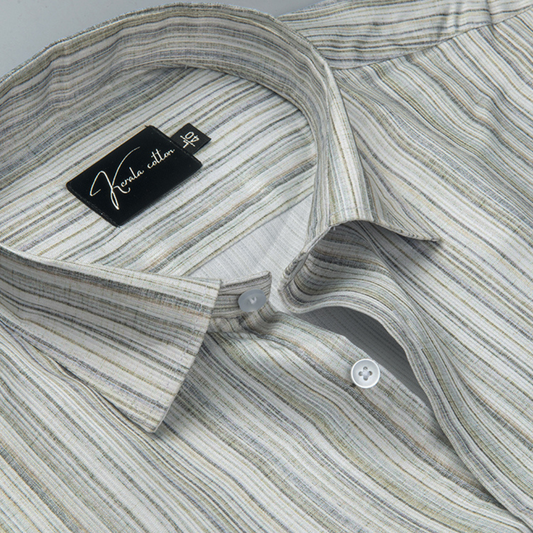 Cord Digital Pista Green Multicolour Lining Shirts for Men