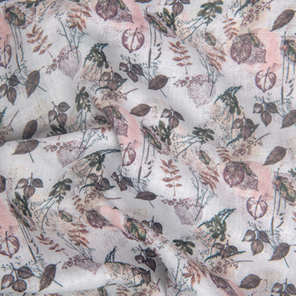 Rusiyano Linen White with Marrun Green Mix Flower Print Shirts for Men