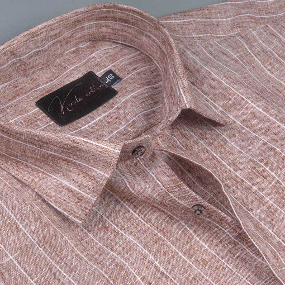 Euro Linen Coffee with White Lining Shirts for Men