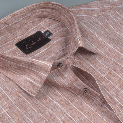 Euro Linen Coffee with White Lining Shirts for Men