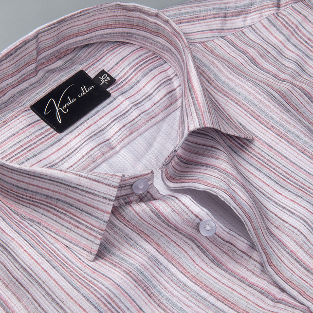 Cord Digital Pink Multicolour Lining Shirts for Men