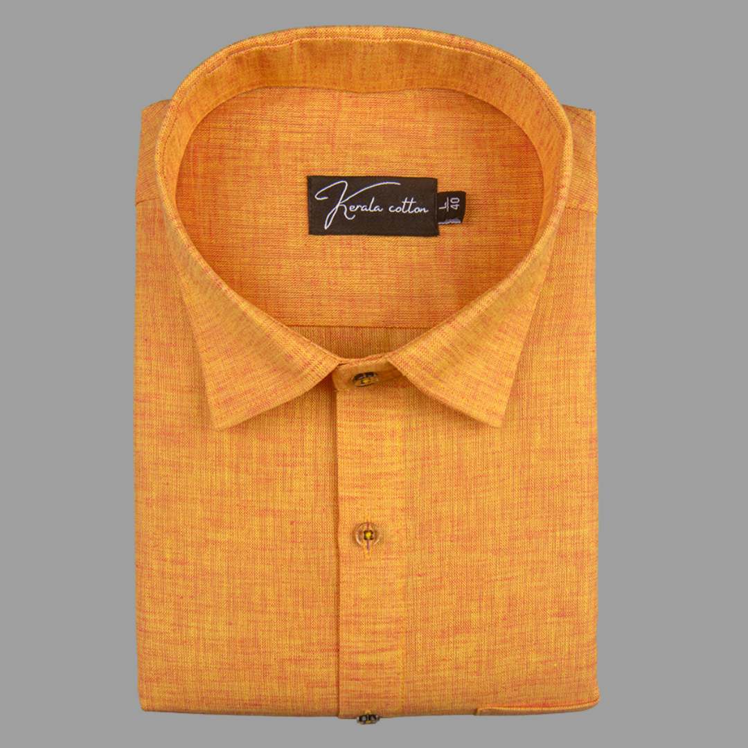 Linen Golden Yellow Colour Shirts for Men