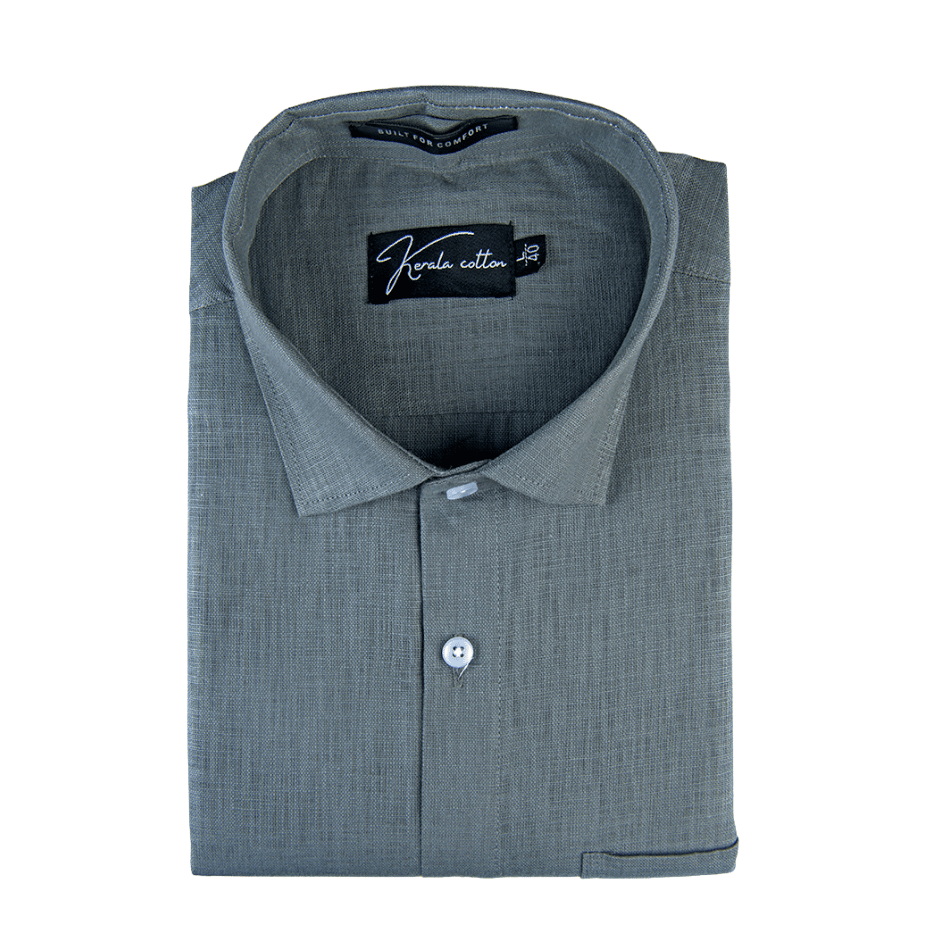 Dark Grey Colour Linen Cotton Shirt for men