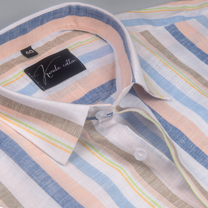 Oxford Multiple Orange Blue Colour Shirts for Men