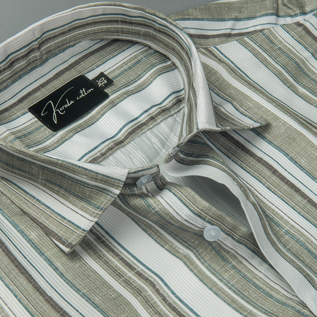 Cord Digital Pista White Patta Print Shirts for Men