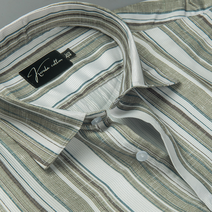 Cord Digital Pista White Patta Print Shirts for Men