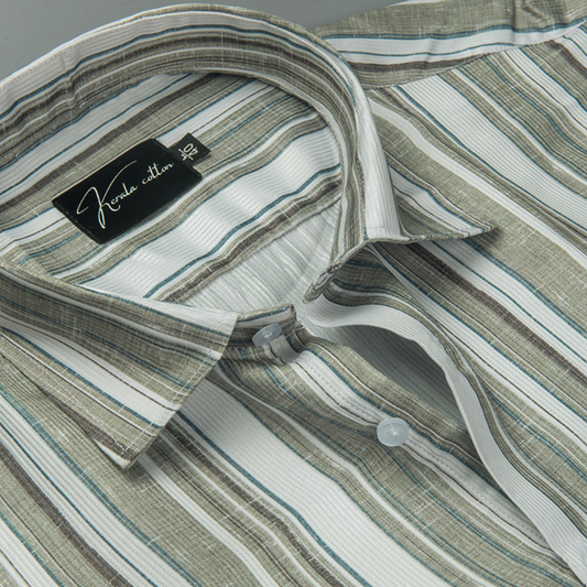 Cord Digital Pista White Patta Print Shirts for Men