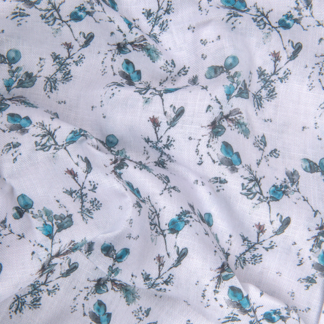 New Rusiyano White with Rama Flower Print Shirts for Men