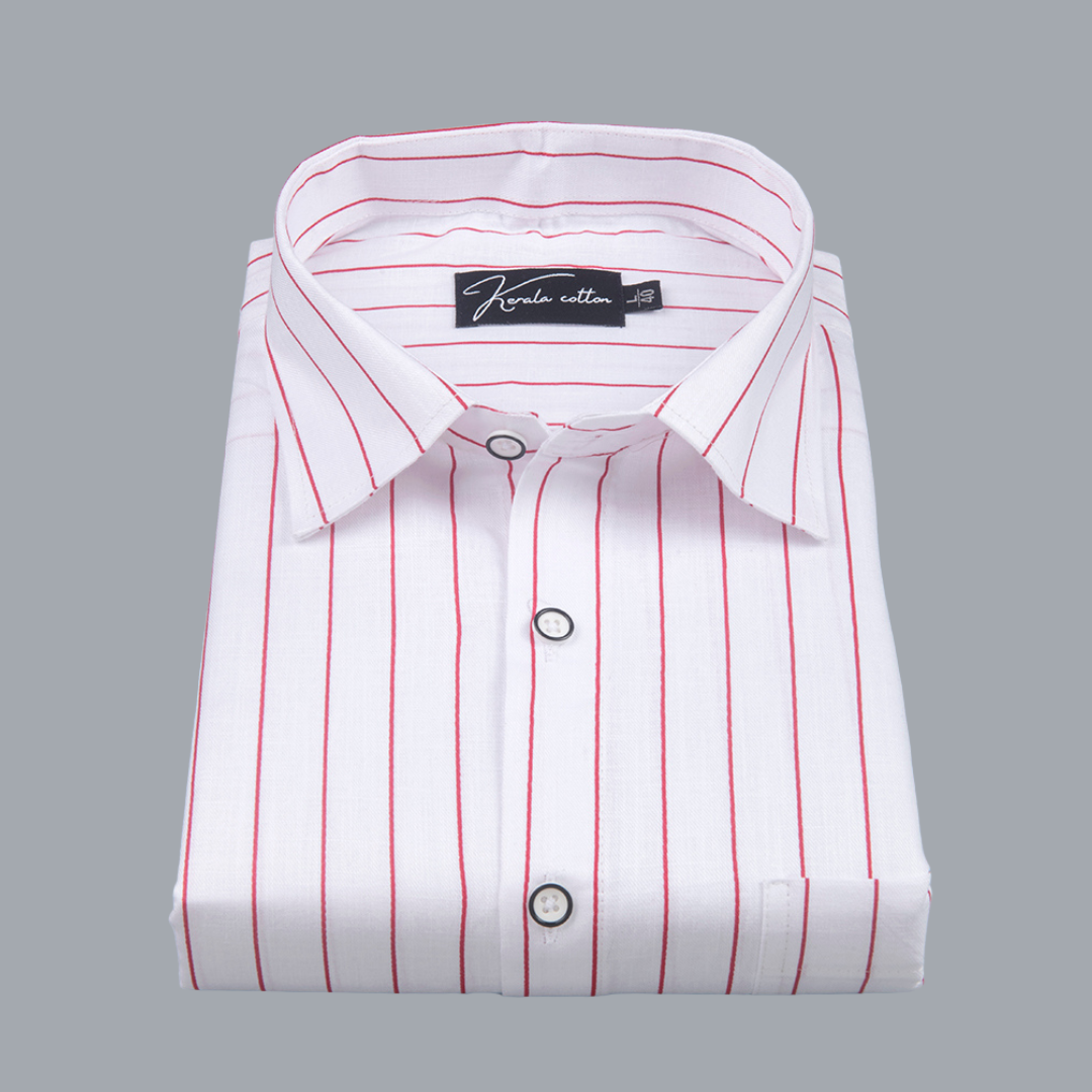 Turkey Linen White with Pink Lining Shirts for Men