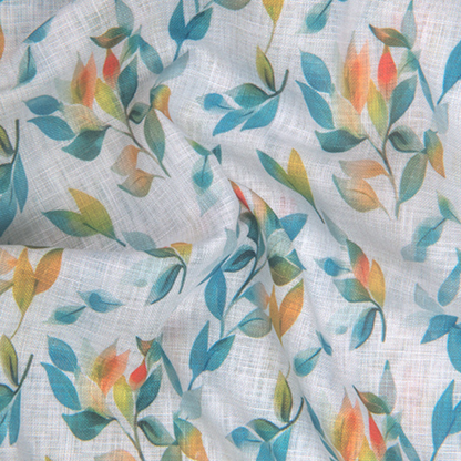 Linen Prime White with Golden Rama Mix Batel Print Shirts for Men