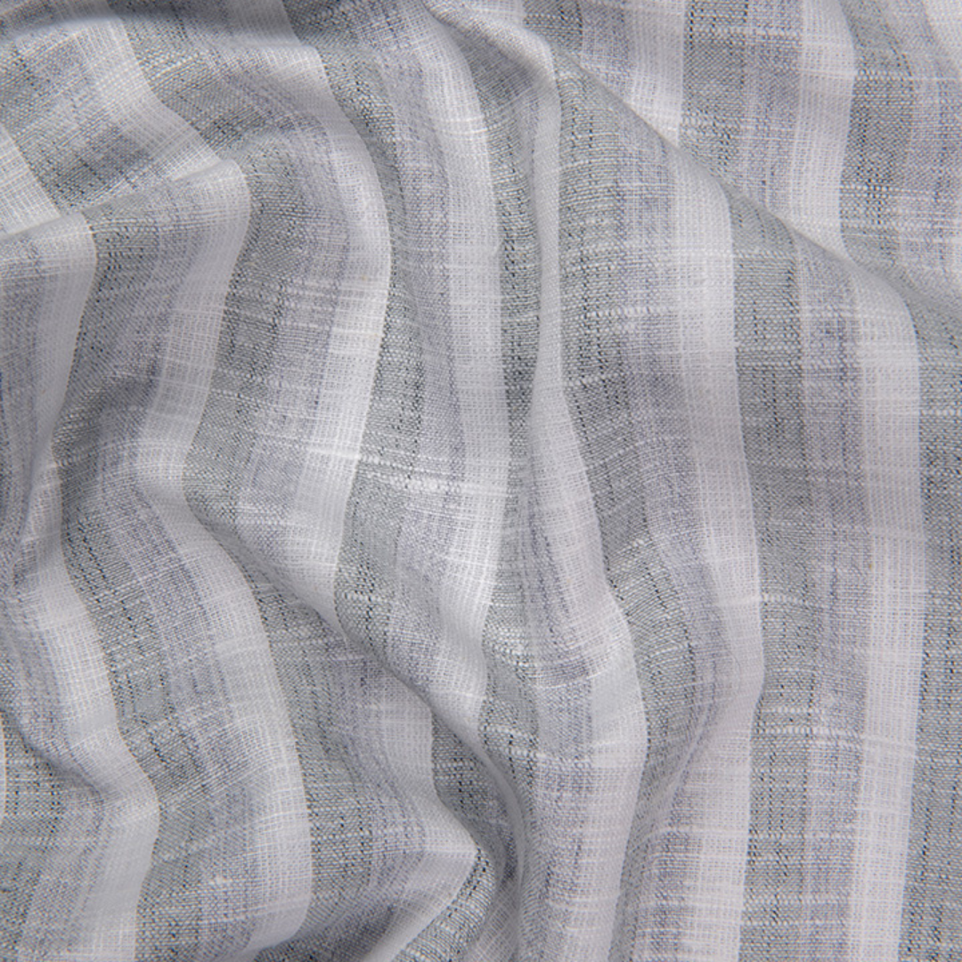 Soft Linen White with Gray Patta Shirts for Men