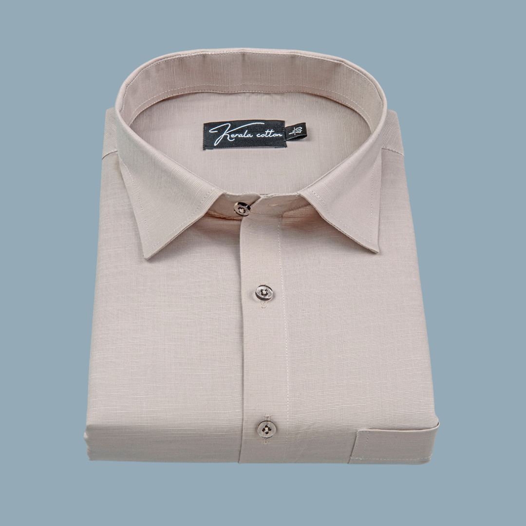 Light Peach Lining Texture Cotton Shirts for Men