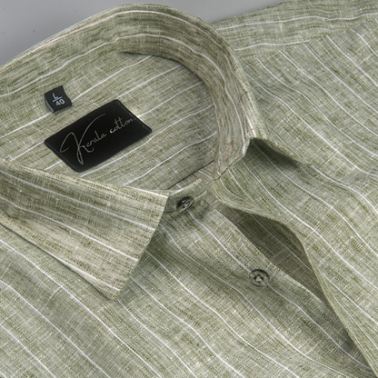 Euro Linen Green with White Lining Shirts for Men