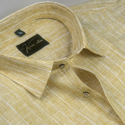 Euro Linen Mustard with White Lining Shirts for Men