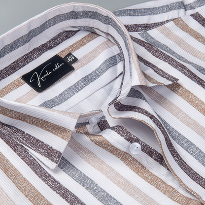 Cord Digital Brown Marrun Patta Print Shirts for Men