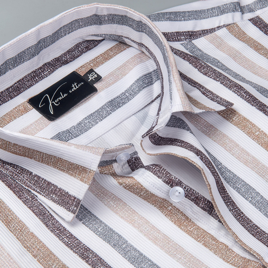 Cord Digital Brown Marrun Patta Print Shirts for Men