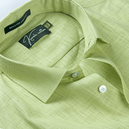 Pista Green Colour Linen Cotton shirt for men