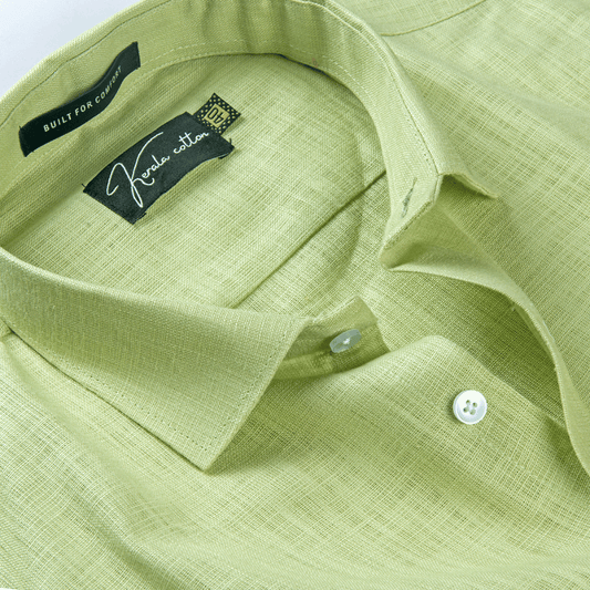 Pista Green Colour Linen Cotton shirt for men