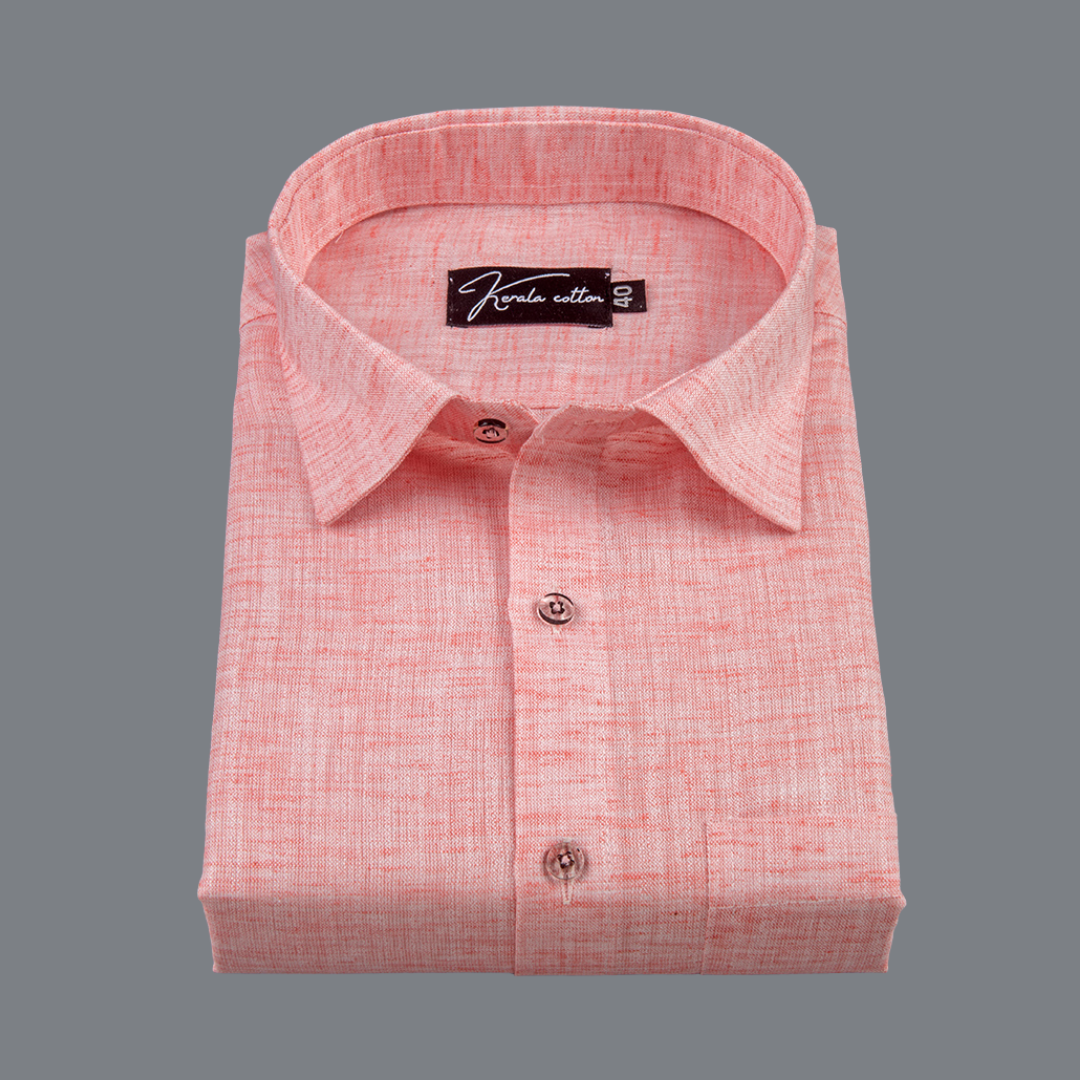 60 Lea Pure Linen Light Peach Colour Shirts for Men