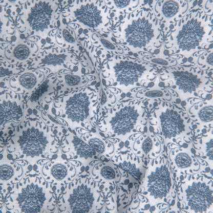 Rusiyano Linen White with Gray Franch Print Shirts for Men