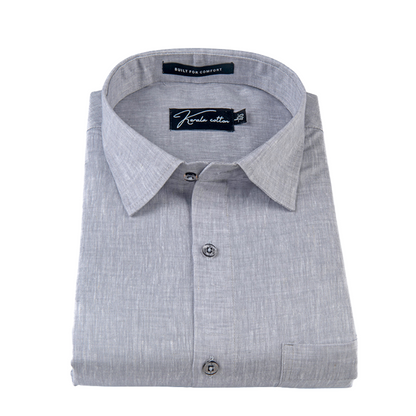 100% Linen  Prime Light Grey Colour Shirts For Men