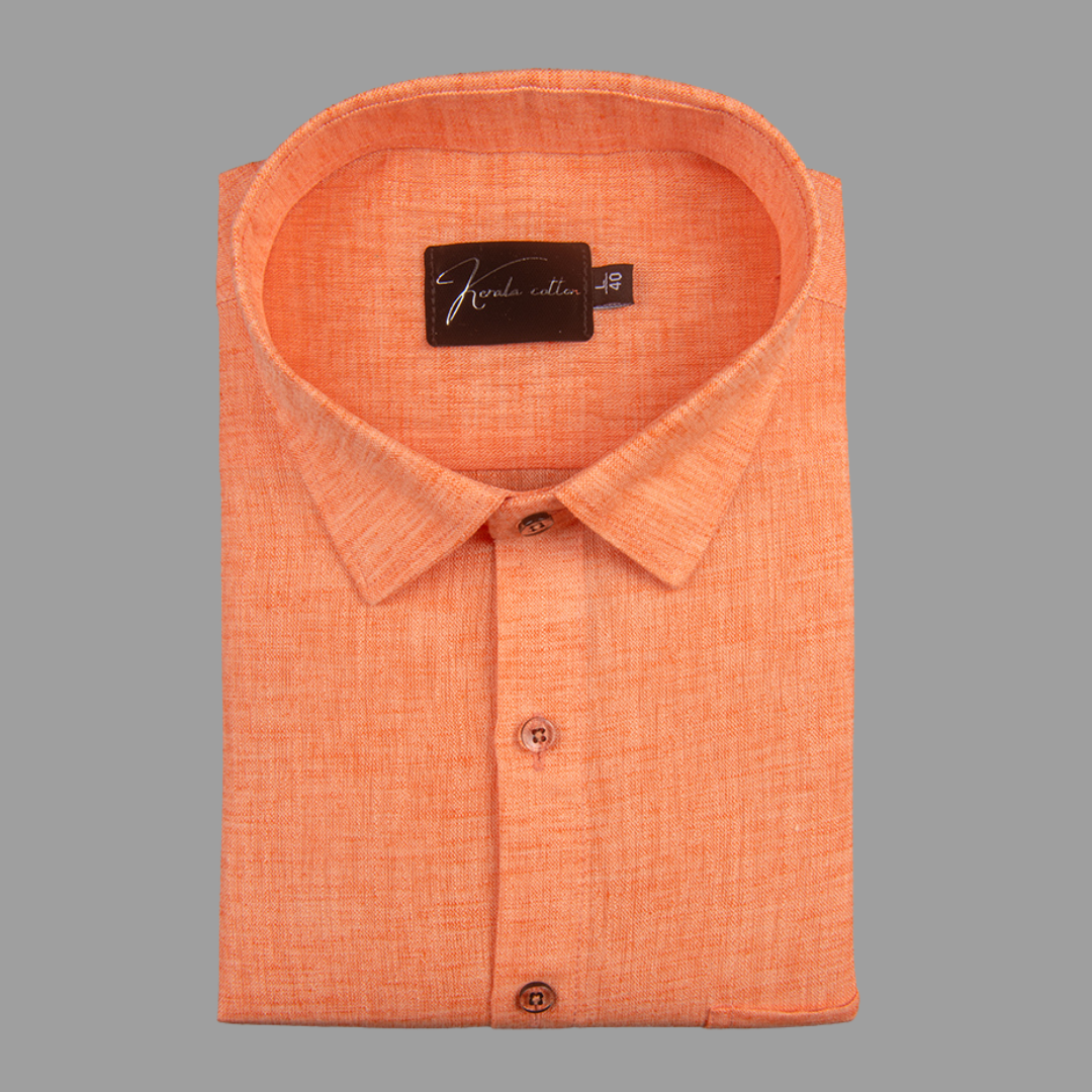 Linen Dark Orange Colour Shirts for Men