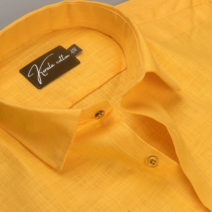 Bristol Linen Dark Yellow Colour Shirts For Men