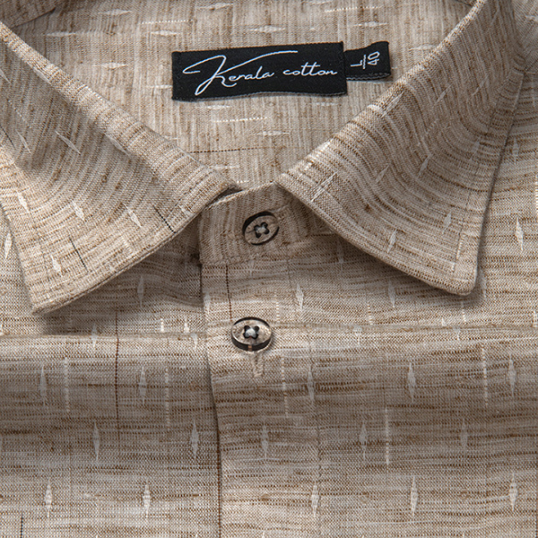 Mofatlal Butta Khadi Light Brown Colour Shirts for Men