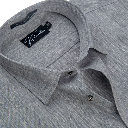 Linen Khadi Dark Grey Colour Shirts For Men
